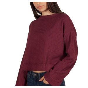 FREE PEOPLE Waking In Hueco Crop Sweater Size S